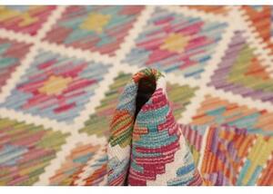 Tappeto Kilim Geometrico Rosso Mattone Multicolore 100x174 Cm