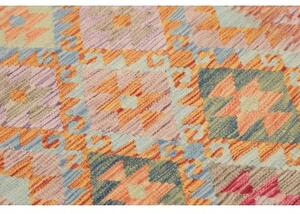 Tappeto Kilim Geometrico Arancione Multicolore 98x196 Cm