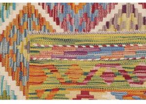 Tappeto Kilim Geometrico Verde Oliva Multicolore 105x151 Cm