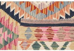Tappeto Kilim Geometrico Avorio Blu Scuro 100x189 Cm