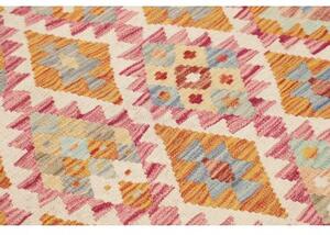 Tappeto Kilim Stilizzato Beige Rosa 105x199 Cm