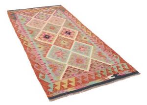 Tappeto Kilim Geometrico Arancione Azzurro 102x207 Cm