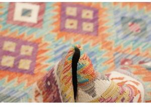 Tappeto Kilim Geometrico Arancione Turchese 178x237 Cm