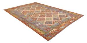 Tappeto Kilim Geometrico Arancione Beige 169x249 Cm