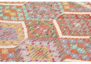Tappeto Kilim Geometrico Porpora Mattone 152x204 Cm