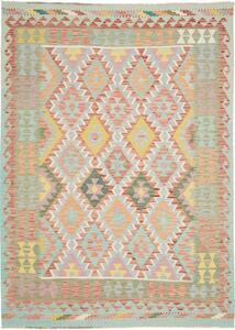 Tappeto Kilim Geometrico Celeste Rosso 175x244 Cm