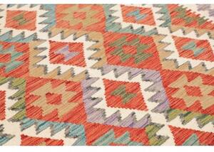 Tappeto Kilim Geometrico Becco Di Mattone Avorio Quadrato 150x150 Cm