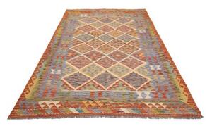 Tappeto Kilim Geometrico Arancione Beige 169x249 Cm