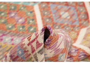 Tappeto Kilim Geometrico Porpora Mattone 152x204 Cm