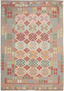 Tappeto Kilim Stilizzato Tortora Multicolore 174x249 Cm