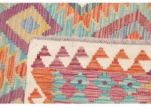 Tappeto Kilim Geometrico Arancione Turchese 178x237 Cm