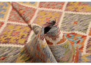 Tappeto Kilim Geometrico Arancione Beige 169x249 Cm