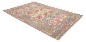 Tappeto Kilim Stilizzato Grigio Multicolore 173x252 Cm