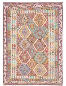 Tappeto Kilim Geometrico Porpora Mattone 152x204 Cm