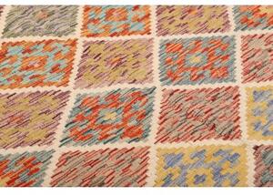Tappeto Kilim Geometrico Arancione Beige 169x249 Cm