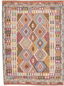 Tappeto Kilim Geometrico Multicolore Arancione 150x206 Cm