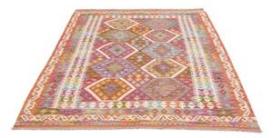 Tappeto Kilim Geometrico Rosso Mattone Multicolore 150x203 Cm