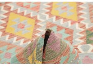 Tappeto Kilim Geometrico Celeste Rosso 175x244 Cm