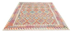 Tappeto Kilim Geometrico Arancione Turchese 178x237 Cm