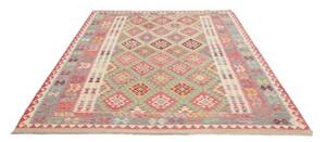 Tappeto Kilim Geometrico Rosso Beige 189x243 Cm
