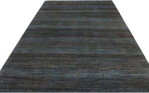 Tappeto Cromopura Geometrico Blu Pavone Marrone Scuro 201x310 Cm