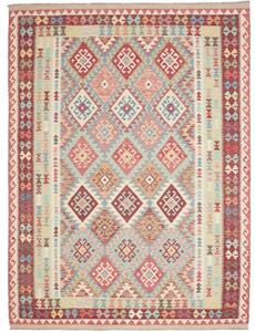 Tappeto Kilim Geometrico Rosso Mattone Avorio 185x248 Cm