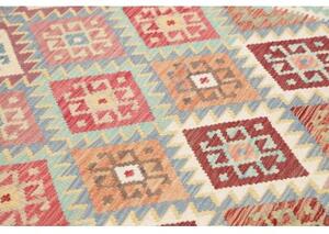 Tappeto Kilim Geometrico Rosso Mattone Avorio 185x248 Cm