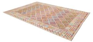 Tappeto Kilim Geometrico Avorio Multicolore 201x296 Cm
