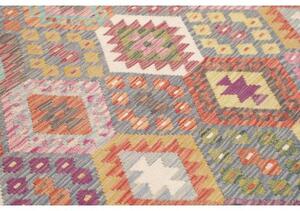 Tappeto Kilim Geometrico Grigio Multicolore 207x295 Cm