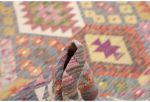Tappeto Kilim Geometrico Grigio Multicolore 207x295 Cm