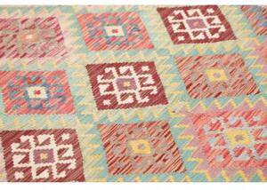 Tappeto Kilim Geometrico Rosso Beige 189x243 Cm