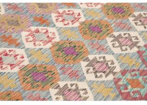 Tappeto Kilim Geometrico Azzurro Multicolore 201x296 Cm