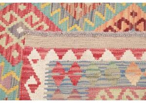 Tappeto Kilim Geometrico Rosso Beige 189x243 Cm