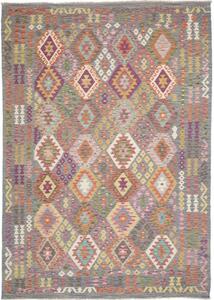 Tappeto Kilim Geometrico Grigio Multicolore 207x295 Cm