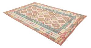 Tappeto Kilim Geometrico Rosso Mattone Avorio 172x256 Cm