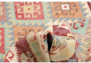 Tappeto Kilim Geometrico Rosso Mattone Avorio 185x248 Cm