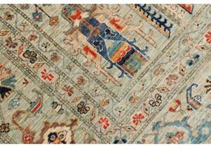 Tappeto Kazak Fine Stilizzato Beige Blu 203x299 Cm