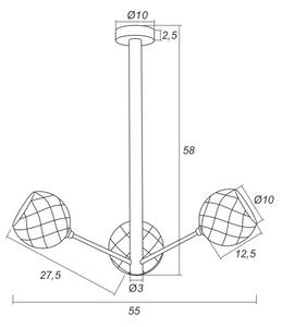 Argon 1358 - Lampadario a sospensione con supporto rigido LED BELLUNO 3xLED/5W/230V
