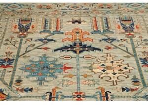 Tappeto Kazak Fine Stilizzato Beige Blu 203x299 Cm