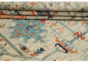 Tappeto Kazak Fine Stilizzato Beige Blu 203x299 Cm