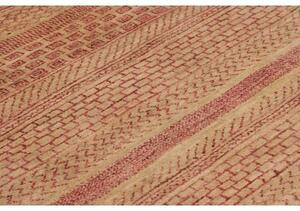 Tappeto Cromopura Geometrico Beige Rosso 93x150 Cm