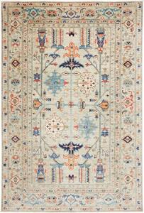 Tappeto Kazak Fine Stilizzato Beige Blu 203x299 Cm