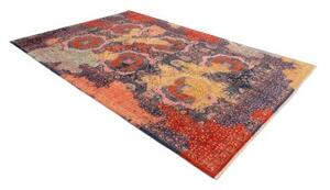Tappeto Kairo Geometrico Blu Scuro Rosso Mattone 200x299 Cm