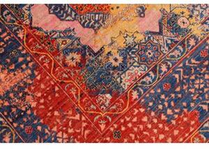 Tappeto Kairo Geometrico Blu Scuro Rosso Mattone 200x299 Cm