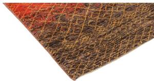Tappeto Cromopura Geometrico Arancione Marrone Scuro Corsia 81x251 Cm