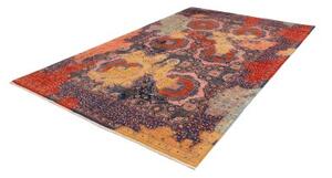 Tappeto Kairo Geometrico Blu Scuro Rosso Mattone 200x299 Cm