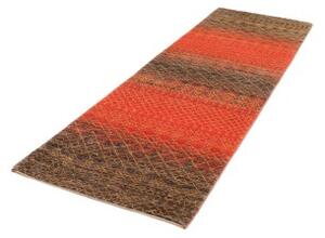 Tappeto Cromopura Geometrico Arancione Marrone Scuro Corsia 81x251 Cm