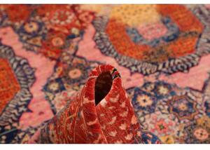 Tappeto Kairo Geometrico Blu Scuro Rosso Mattone 200x299 Cm