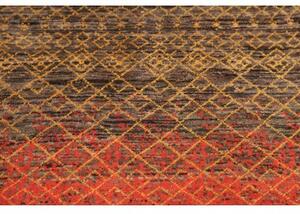 Tappeto Cromopura Geometrico Arancione Marrone Scuro Corsia 81x251 Cm