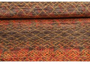 Tappeto Cromopura Geometrico Arancione Marrone Scuro Corsia 81x251 Cm